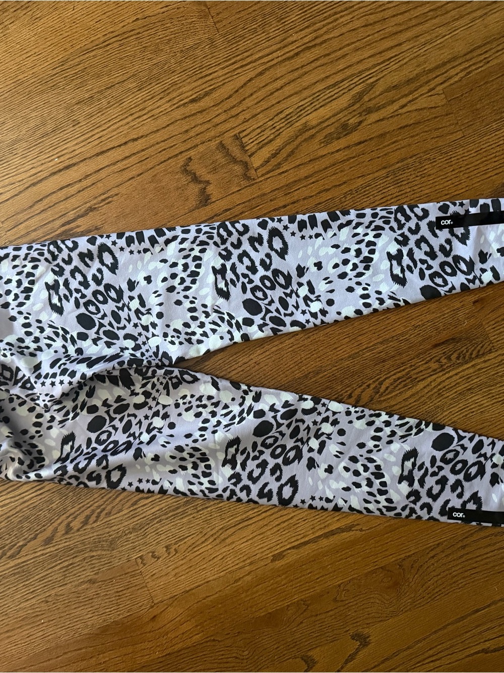 ultracor Black and White Leopard-Print Kids Leggings - Picture 3 of 4